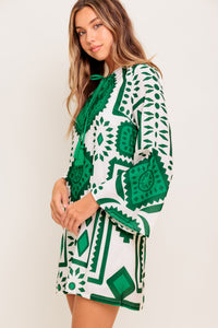 EMERALD TERRA TUNIC WOVEN MINI DRESS