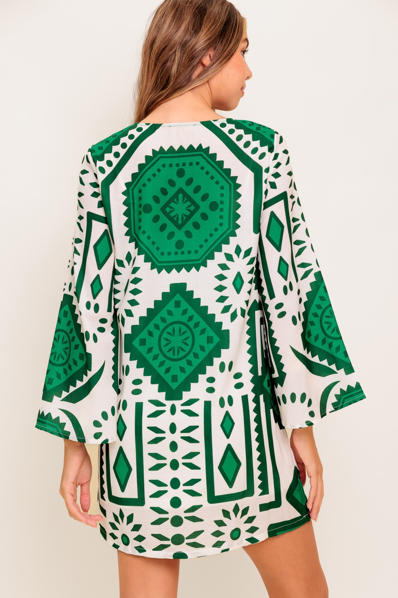 EMERALD TERRA TUNIC WOVEN MINI DRESS