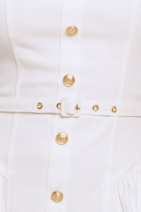 GOLDEN MILK WOVEN MINI DRESS