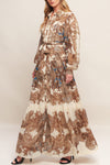 BOHEMIAN TAPESTRY BROWN WOVEN MAXI DRESS