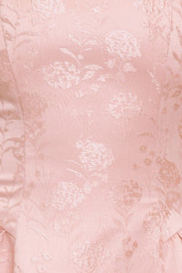 SWEET BLOOM WOVEN JACQUARD SATIN MINI DRESS