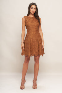 AUTUMN BLOOM WOVEN LACE MINI DRESS