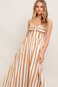 MARIGOLD MOTION WOVEN MIDI DRESS