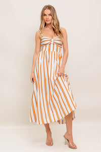 MARIGOLD MOTION WOVEN MIDI DRESS