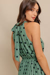 HALTER DOT GLOW WOVEN MAXI DRESS