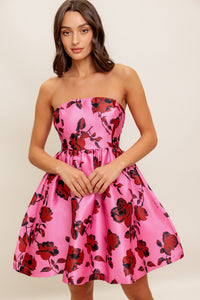 STRAPLESS SEDUCTION WOVEN MINI DRESS