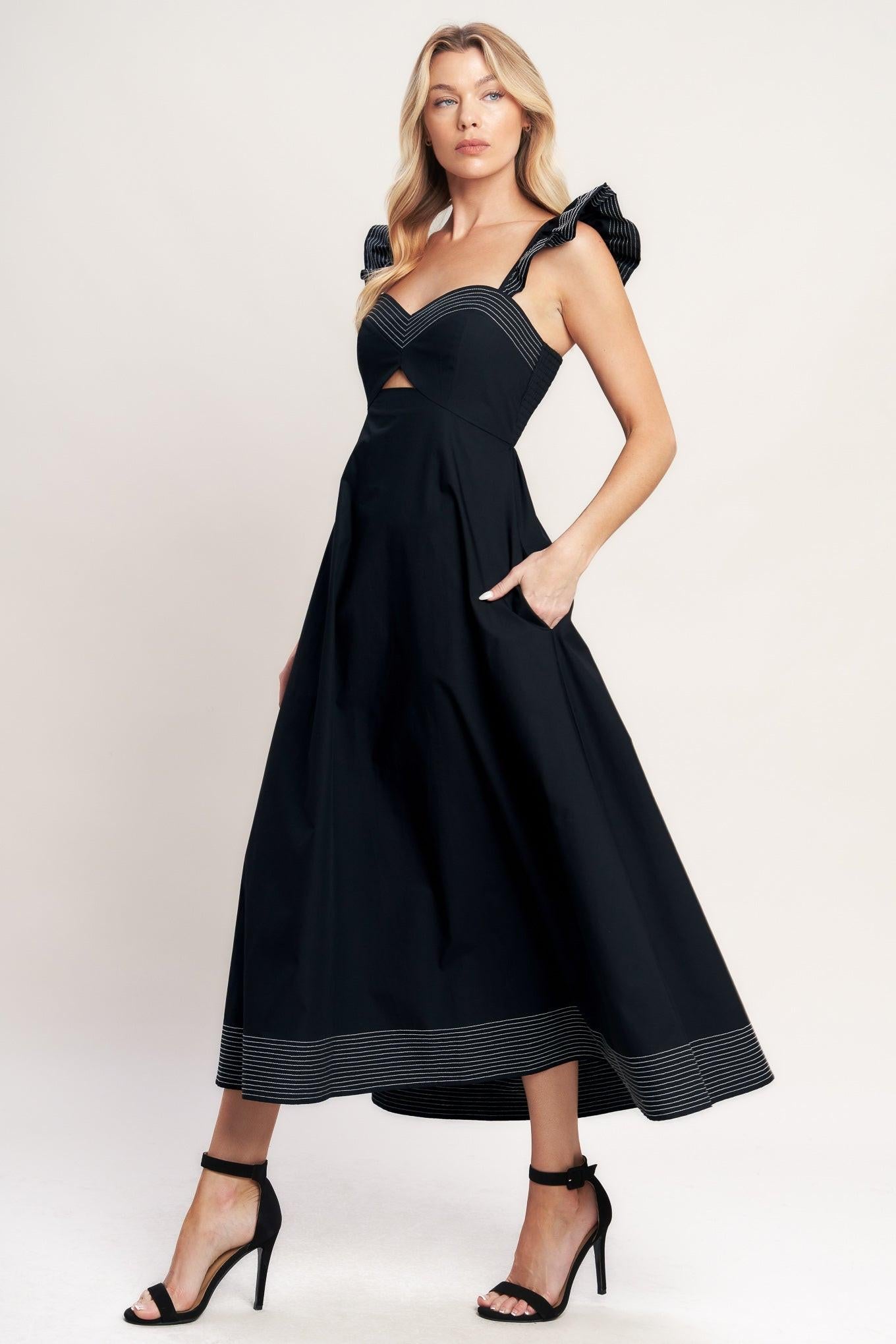 BEAUTIFULLY UNEXPECTED WOVEN MIDI DRESS