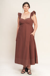 TUSCAN SUNSET WOVEN MIDI DRESS