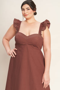 TUSCAN SUNSET WOVEN MIDI DRESS