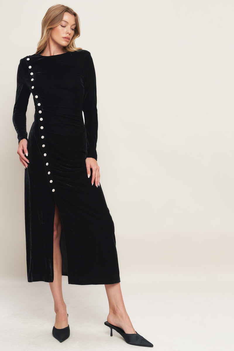URBAN EMPRESS VELVET MIDI DRESS