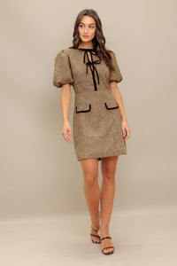 MADEMOISELLE MODE WOVEN WEED MINI DRESS