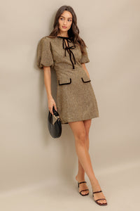 MADEMOISELLE MODE WOVEN WEED MINI DRESS