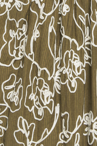 BOTANICAL OUTLINE WOVEN MINI DRESS