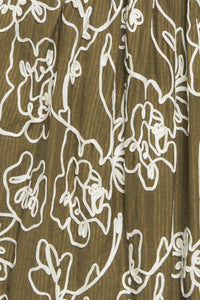 BOTANICAL OUTLINE WOVEN MINI DRESS