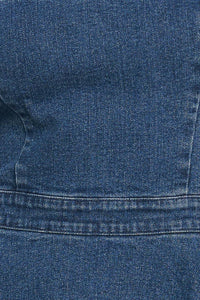 FUNCTIONAL SEAMING DENIM MINI DRESS