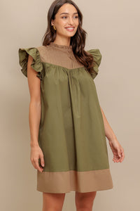 FOREST WHISPER WOVEN MINI DRESS