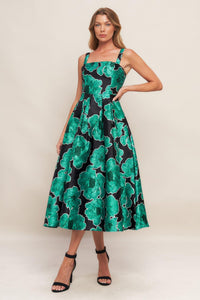 ROYAL BAROQUE WOVEN MIDI DRESS