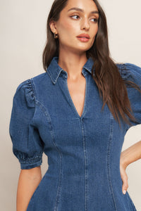 WESTWOOD CHARM DENIM MINI DRESS