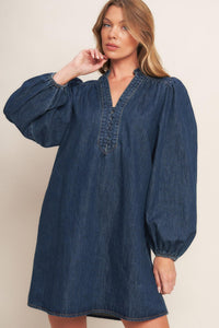 CANYON BREEZE DENIM MINI DRESS