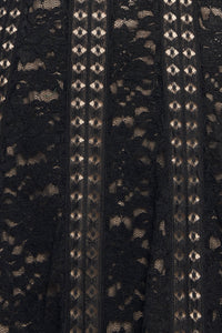 ROMANTIC NOIR NIGHTS WOVEN LACE MIDI DRESS