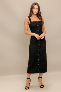 TWEED NOUVELLE WOVEN MIDI DRESS