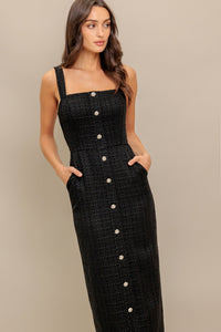 TWEED NOUVELLE WOVEN MIDI DRESS