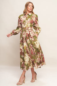 COUNTRY ROMANCE WOVEN MIDI DRESS