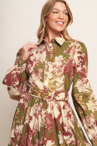 COUNTRY ROMANCE WOVEN MIDI DRESS