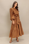 CINNAMON WALTZ WOVEN MIDI DRESS