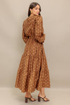 CINNAMON WALTZ WOVEN MIDI DRESS
