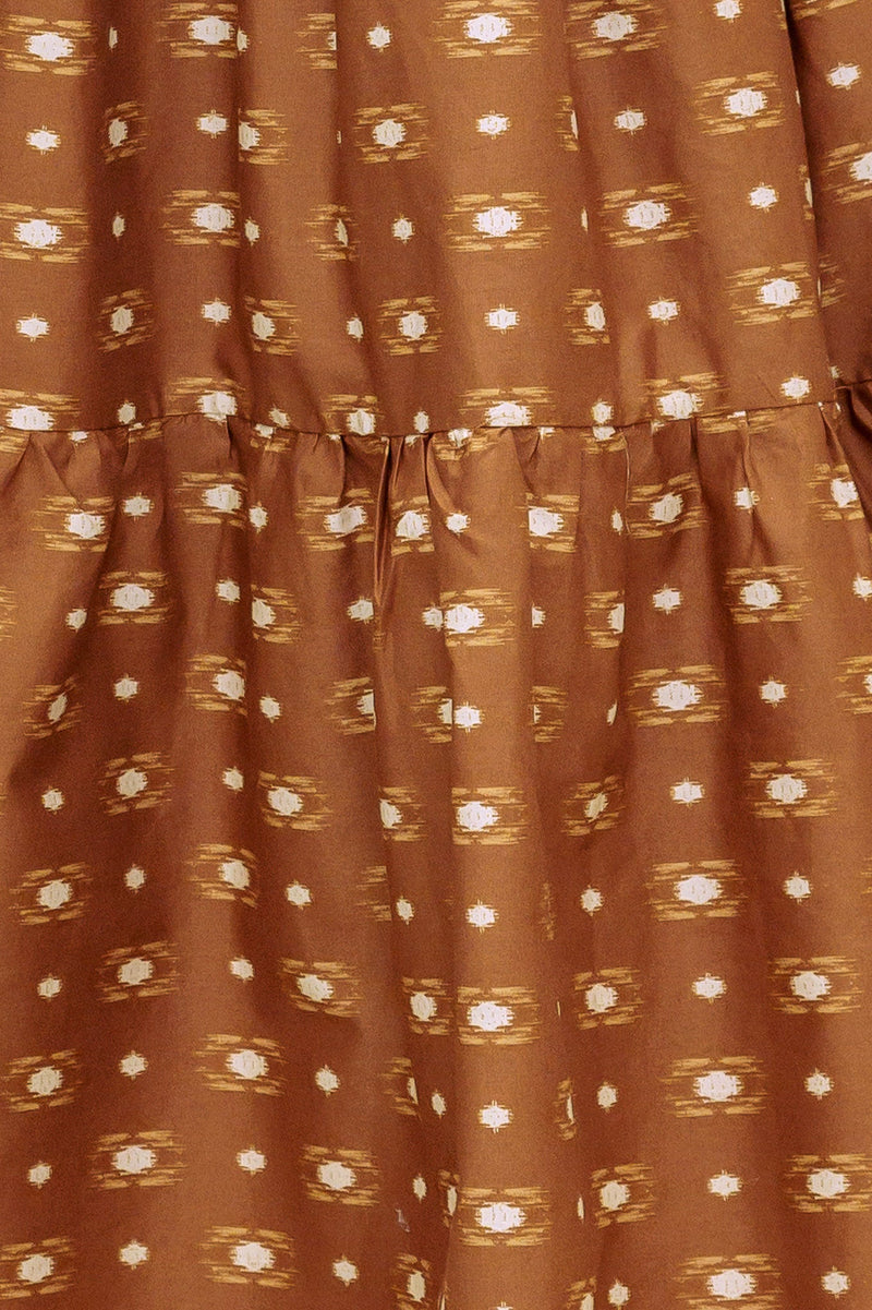 CINNAMON WALTZ WOVEN MIDI DRESS