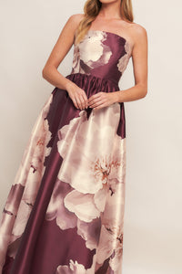 LUXE PEONY WOVEN MAXI DRESS