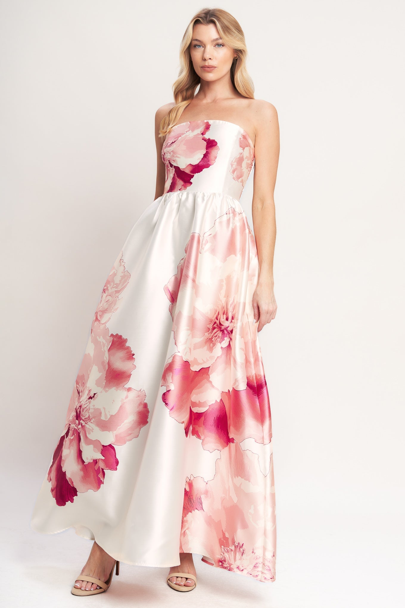 LUXE PEONY WOVEN MAXI DRESS