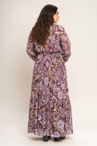VIOLET BLOSSOM SPIRIT WOVEN MAXI DRESS