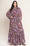 VIOLET BLOSSOM SPIRIT WOVEN MAXI DRESS