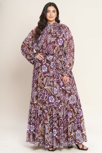 VIOLET BLOSSOM SPIRIT WOVEN MAXI DRESS
