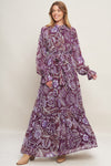 VIOLET BLOSSOM SPIRIT WOVEN MAXI DRESS