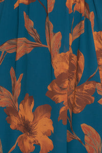 BURNISHED BOTANICA WOVEN MIDI DRESS