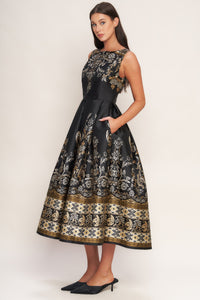 BAROQUE SPELL WOVEN MIDI DRESS