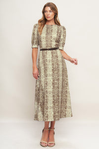 PRIMAL GRACE WOVEN MIDI DRESS