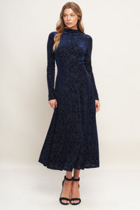 VELVET GALAXY CHARM MIDI DRESS