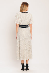 PETITE LUNE WOVEN LACE MIDI DRESS