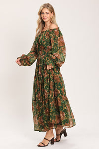 TERRACOTTA TRAIL WOVEN MIDI DRESS