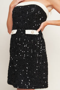 MIDNIGHT GLAM SEQUIN MINI DRESS