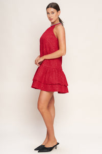 SPARKLE & SWIRL WOVEN MINI DRESS