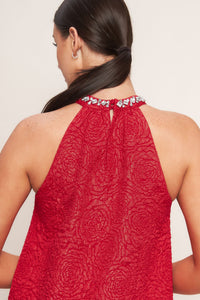 SPARKLE & SWIRL WOVEN MINI DRESS