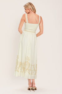 MOONLIT GARDEN WOVEN MIDI DRESS