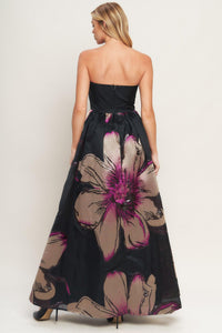 GILDED FLOWER WOVEN MAXI DRESS