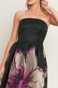 GILDED FLOWER WOVEN MAXI DRESS