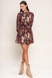 METALLIC MUSE WOVEN MINI DRESS